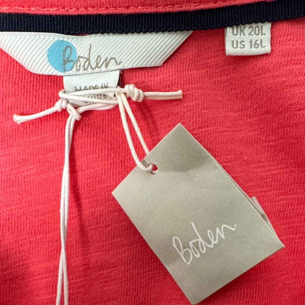 Boden Jena Jersey Coral Shirt Dress Size 16L - Picture 9 of 13